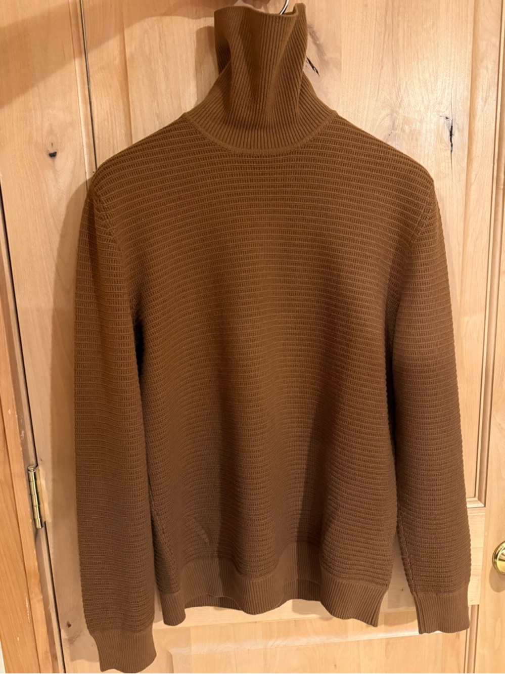 Loro Piana Vicuña Men's Camel Brown Turtleneck Sweater